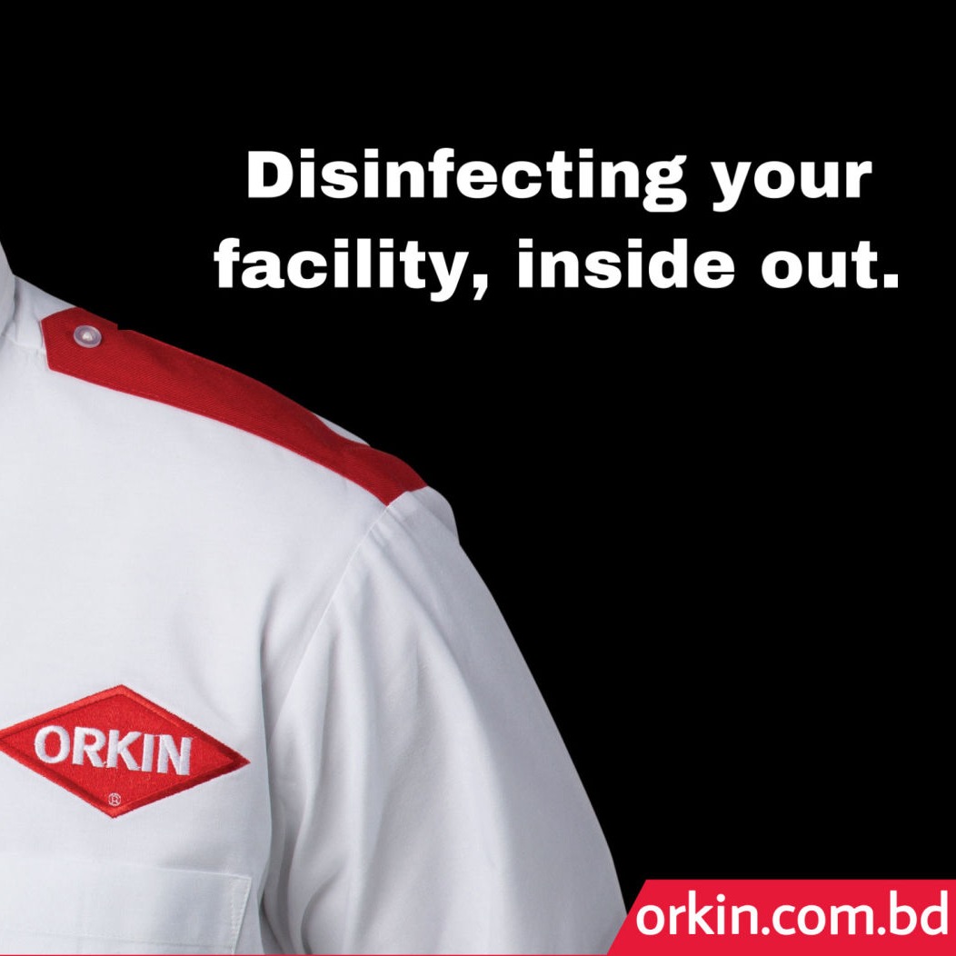 orkin technician disinfecting 